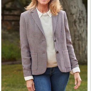 NWOT EQL by kerrits hackney check casual office career blazer jacket size 2X